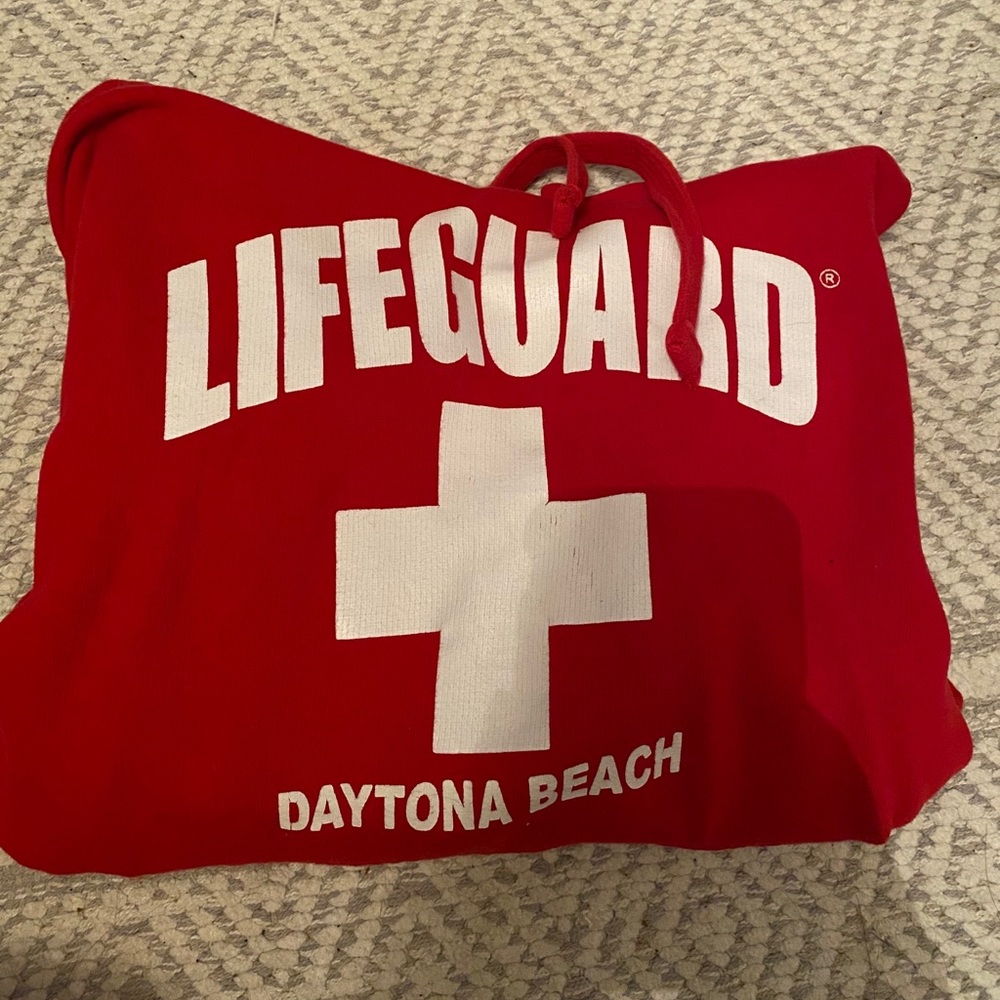 Red lifeguard hoodie!